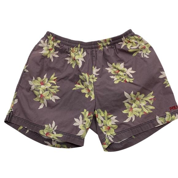 Vintage Polo Sport Mens XXL Purple Floral Swim Trunks Lined 2X - Picture 1 of 6